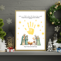 My First Christmas Handprint Craft Printable | Christian Nativity Keepsake | Baby's First Christmas | Sunday School Christmas Activity