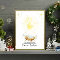 Baby Jesus Handprint Craft Printable | Christian Christmas Keepsake | Nativity Handprint Activity | Sunday School Christmas Craft