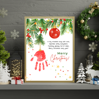 Christmas Ornament Handprint Craft Printable | Merry Christmas Keepsake | Preschool Christmas Handprint Activity | Holiday Classroom Craft