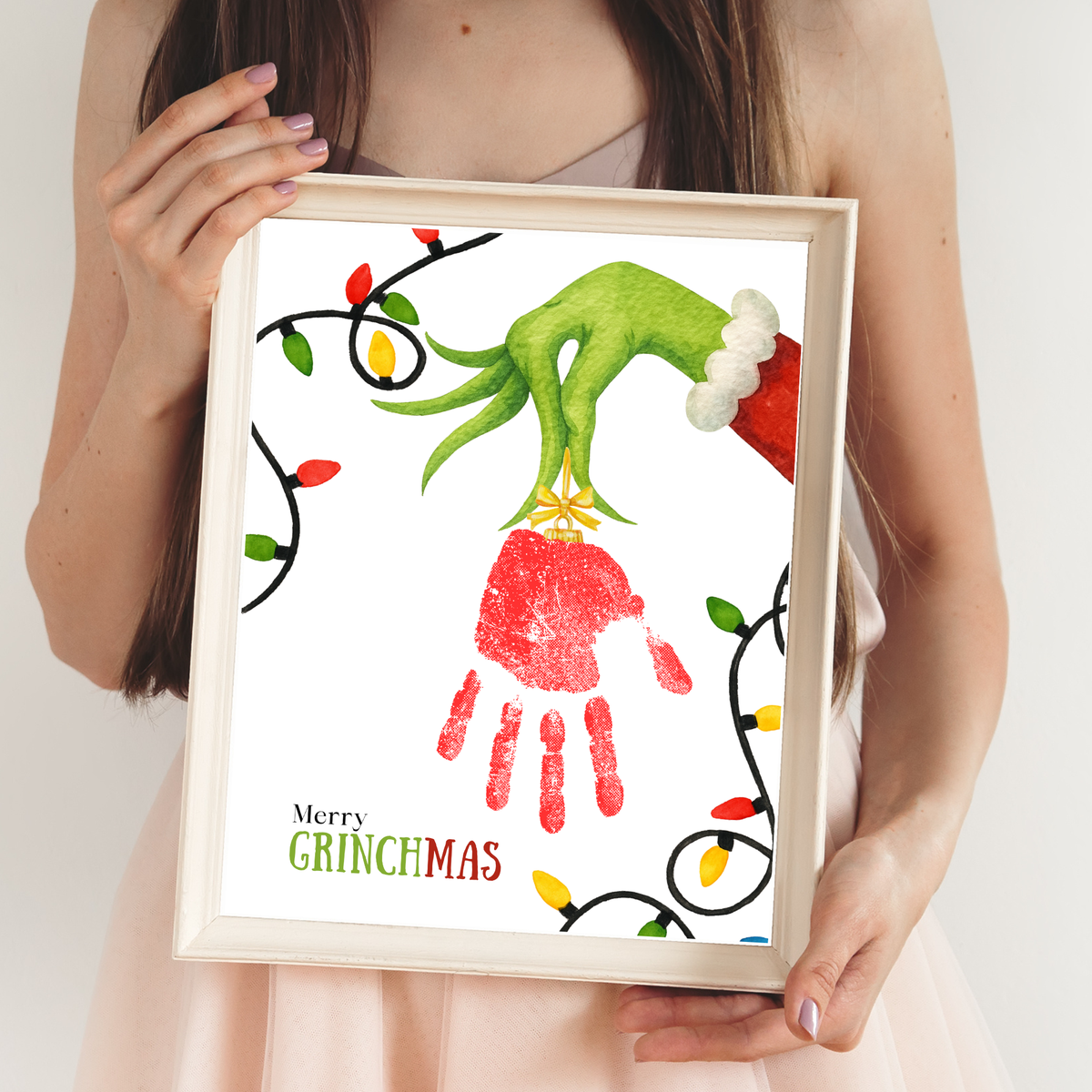 Grinchmas Handprint Ornament Craft Printable | Christmas Handprint Keepsake | Grinch Inspired Preschool Activity