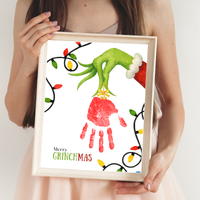 Grinchmas Handprint Ornament Craft Printable | Christmas Handprint Keepsake | Grinch Inspired Preschool Activity