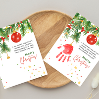 Christmas Ornament Handprint Craft Printable | Merry Christmas Keepsake | Preschool Christmas Handprint Activity | Holiday Classroom Craft