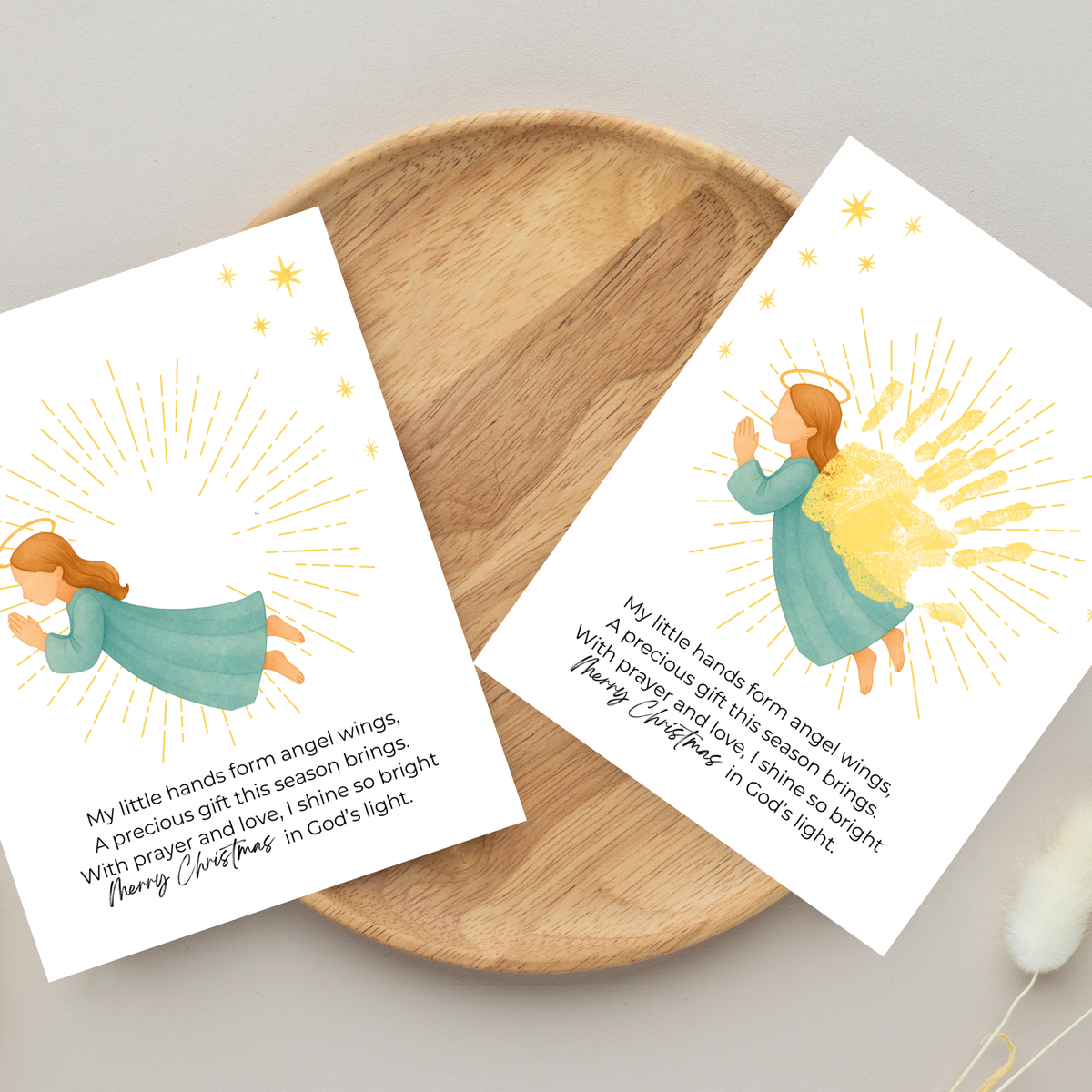 Christian Angel Handprint Craft | Christmas Angel Wings Printable | Preschool Christmas Keepsake | Sunday School Nativity Activity