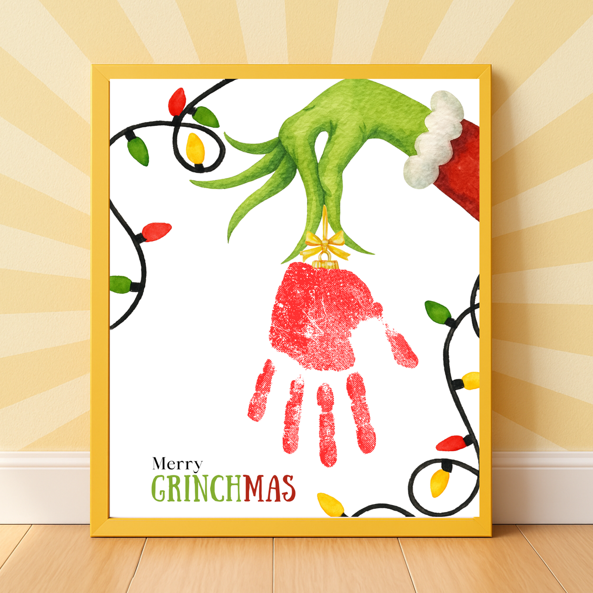 Grinchmas Handprint Ornament Craft Printable | Christmas Handprint Keepsake | Grinch Inspired Preschool Activity