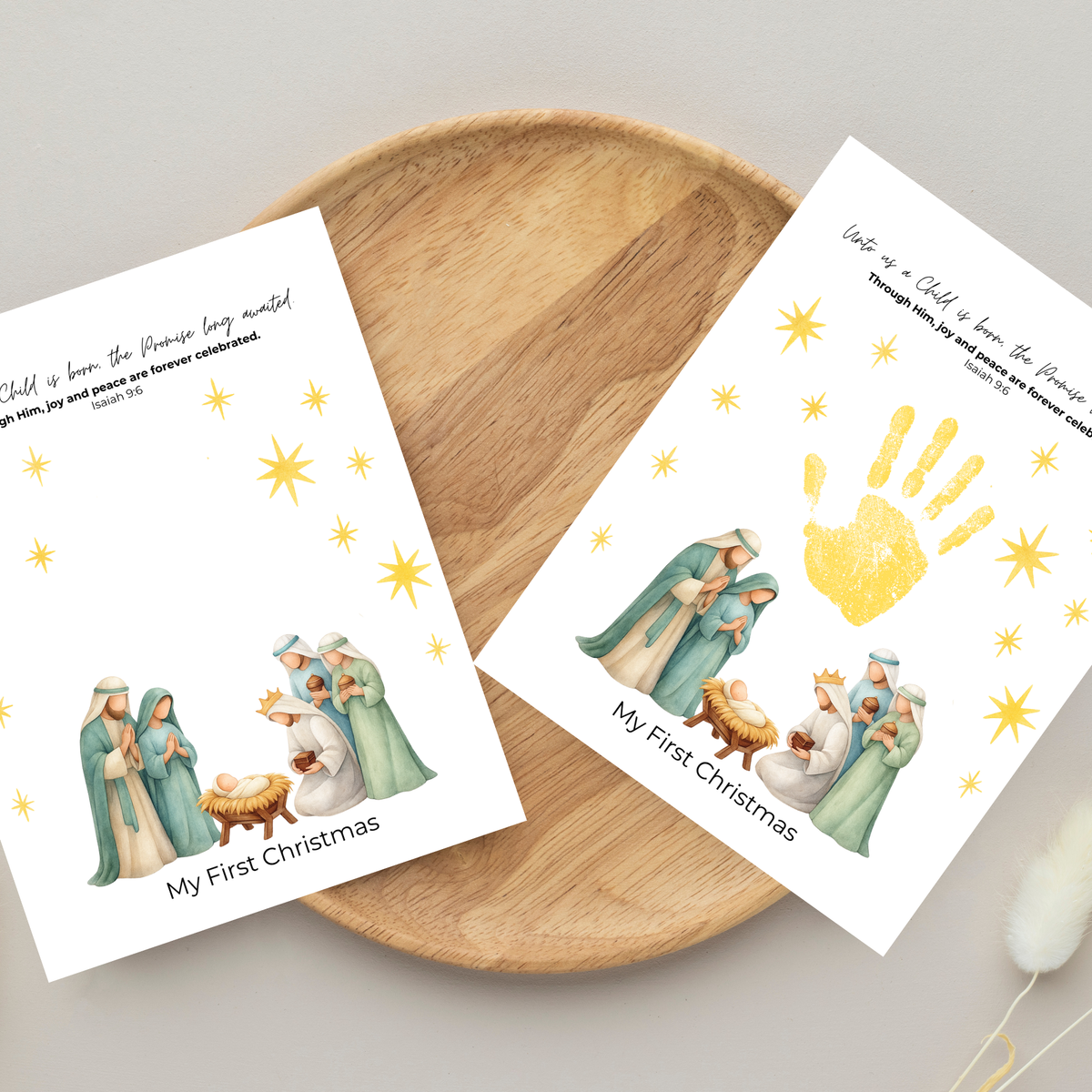 My First Christmas Handprint Craft Printable | Christian Nativity Keepsake | Baby's First Christmas | Sunday School Christmas Activity