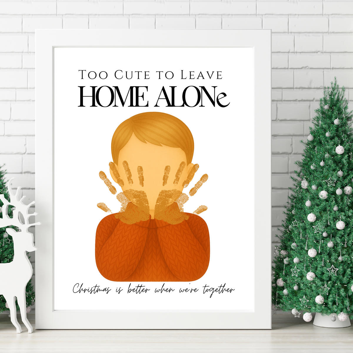 Too Cute to Leave Home Alone Handprint Craft | Christmas Movie Inspired Printable | Preschool Holiday Keepsake | Funny Christmas Handprint Activity