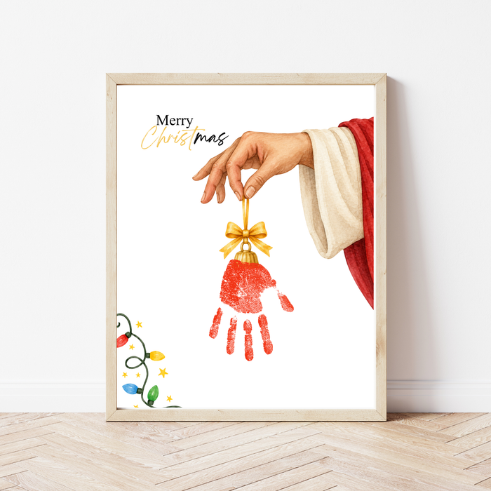 Jesus Christmas Handprint Craft for Kids | Christian Merry Christmas Keepsake | Faith-Based Preschool Activity