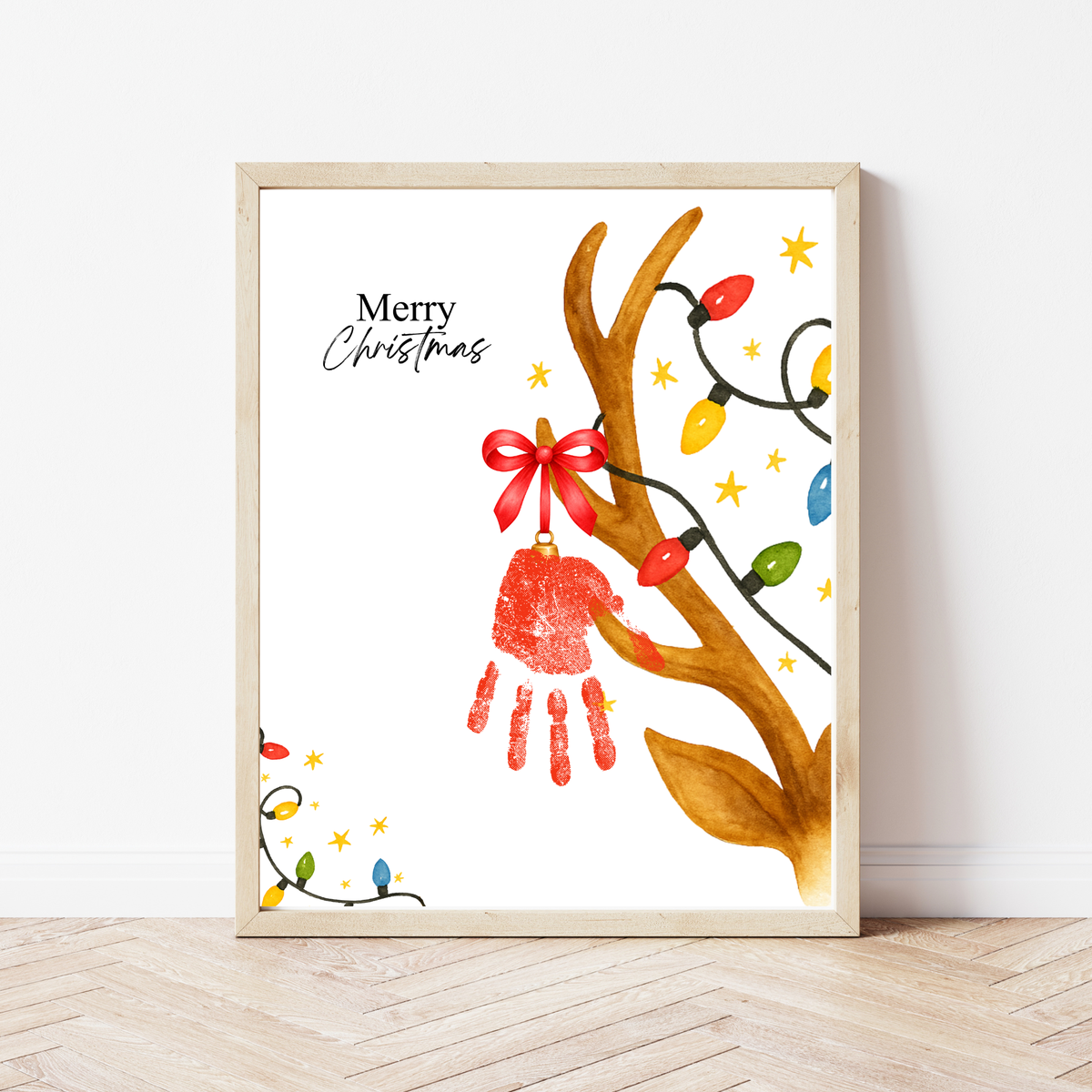 Christmas Reindeer Handprint Craft for Kids | Merry Christmas Ornament Keepsake | Preschool Holiday Activity