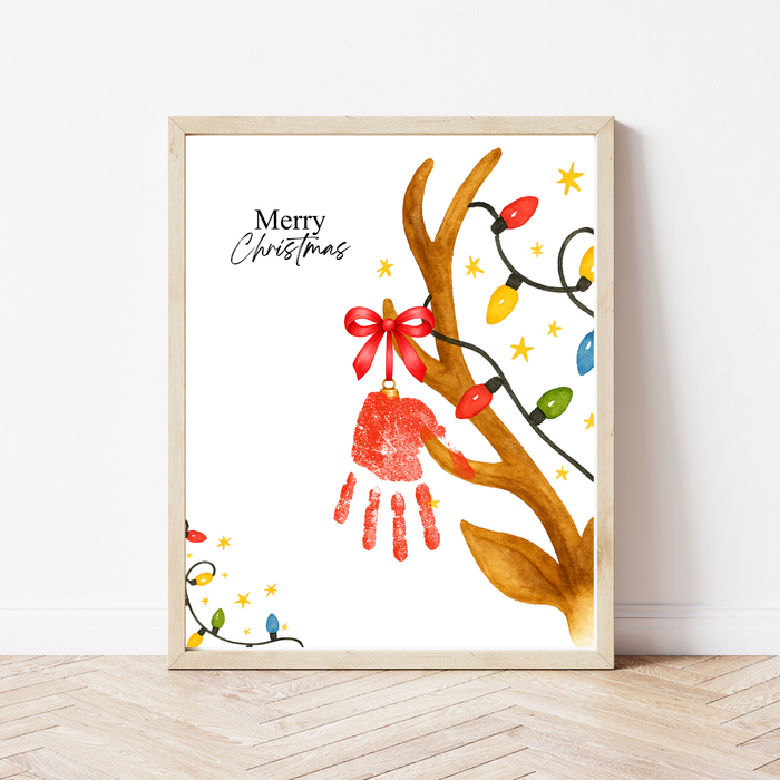 Christmas Reindeer Handprint Craft for Kids | Merry Christmas Ornament Keepsake | Preschool Holiday Activity