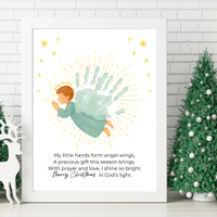 Christian Angel Handprint Craft | Christmas Angel Wings Printable | Preschool Christmas Keepsake | Sunday School Nativity Activity