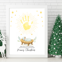Baby Jesus Handprint Craft Printable | Christian Christmas Keepsake | Nativity Handprint Activity | Sunday School Christmas Craft