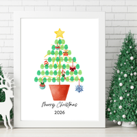 Christmas Fingerprint Tree Craft Printable | Christmas Tree Fingerprint Keepsake | Preschool Christmas Activity | Holiday Finger Painting Craft