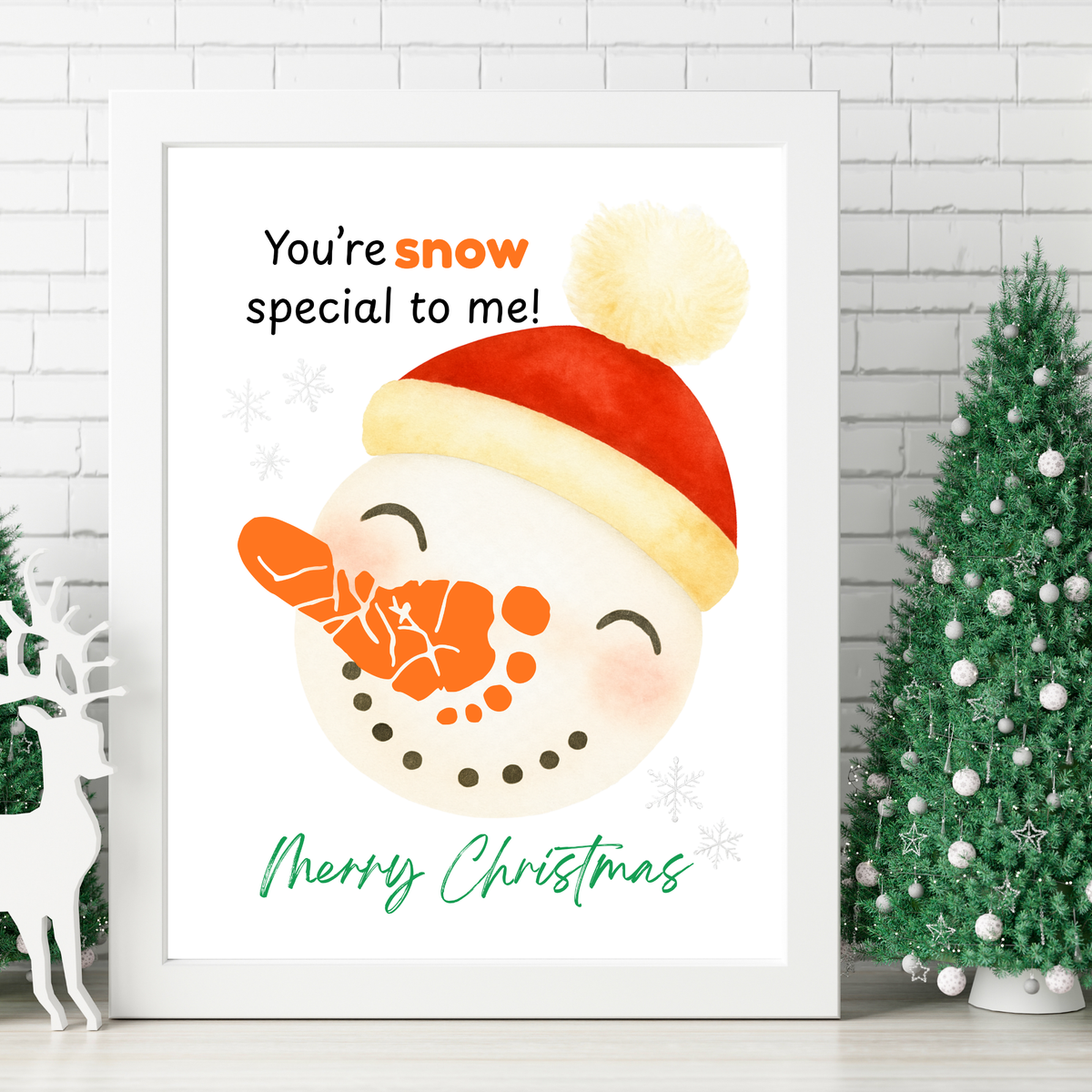 Snowman Footprint Craft Printable | You're Snow Special to Me | Christmas Footprint Keepsake | Preschool Holiday Activity