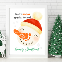 Snowman Footprint Craft Printable | You're Snow Special to Me | Christmas Footprint Keepsake | Preschool Holiday Activity