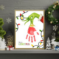Grinchmas Handprint Ornament Craft Printable | Christmas Handprint Keepsake | Grinch Inspired Preschool Activity