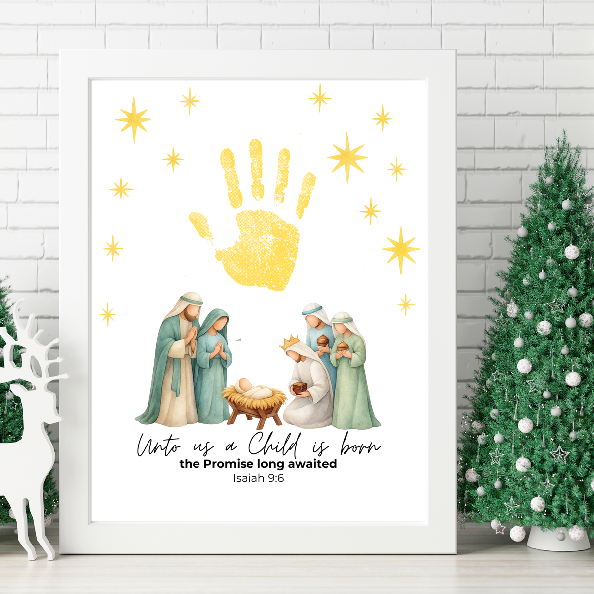 Three Wise Men Handprint Craft Printable | Christian Epiphany Activity | Isaiah 9:6 Bible Craft | Preschool Christmas Keepsake