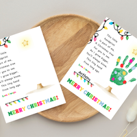 Christmas Tree Poem Handprint Craft Printable | Christmas Lights Handprint Keepsake | Preschool Christmas Activity | Kids Holiday Craft