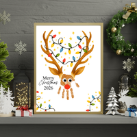 Merry Christmas Reindeer 2026 Handprint Craft Printable | Reindeer Keepsake | Christmas Handprint Activity | Preschool Christmas Craft | Kids Holiday Art
