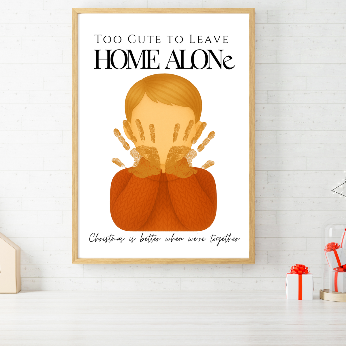 Too Cute to Leave Home Alone Handprint Craft | Christmas Movie Inspired Printable | Preschool Holiday Keepsake | Funny Christmas Handprint Activity
