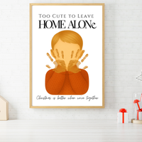 Too Cute to Leave Home Alone Handprint Craft | Christmas Movie Inspired Printable | Preschool Holiday Keepsake | Funny Christmas Handprint Activity