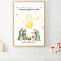 My First Christmas Handprint Craft Printable | Christian Nativity Keepsake | Baby's First Christmas | Sunday School Christmas Activity
