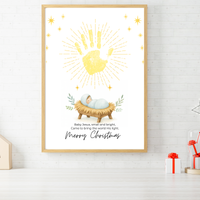 Baby Jesus Handprint Craft Printable | Christian Christmas Keepsake | Nativity Handprint Activity | Sunday School Christmas Craft