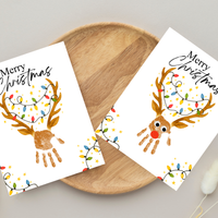 Merry Christmas Reindeer Handprint Craft Printable | Reindeer Keepsake | Christmas Handprint Activity | Preschool Christmas Craft | Holiday Handprint Art