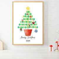 Christmas Fingerprint Tree Craft Printable | Christmas Tree Fingerprint Keepsake | Preschool Christmas Activity | Holiday Finger Painting Craft