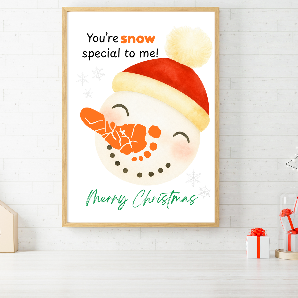 Snowman Footprint Craft Printable | You're Snow Special to Me | Christmas Footprint Keepsake | Preschool Holiday Activity