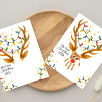 My First Christmas Reindeer Handprint Craft Printable | Baby's First Christmas Keepsake | Christmas Handprint Art | Reindeer Christmas Craft | Holiday Activity