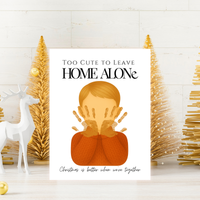 Too Cute to Leave Home Alone Handprint Craft | Christmas Movie Inspired Printable | Preschool Holiday Keepsake | Funny Christmas Handprint Activity