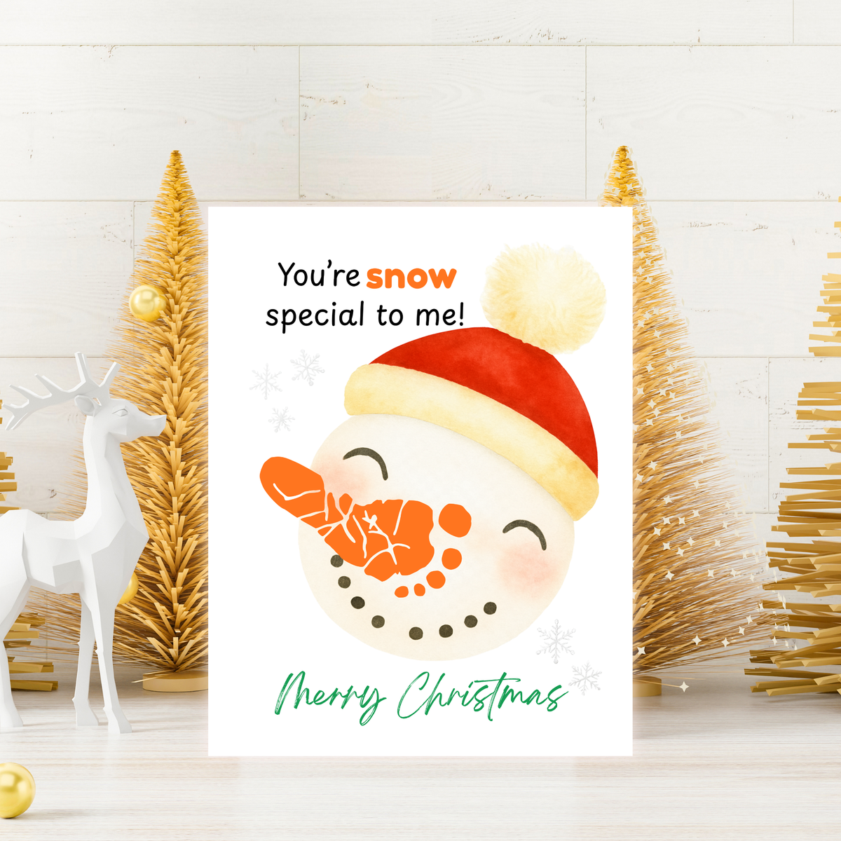 Snowman Footprint Craft Printable | You're Snow Special to Me | Christmas Footprint Keepsake | Preschool Holiday Activity
