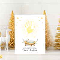 Baby Jesus Handprint Craft Printable | Christian Christmas Keepsake | Nativity Handprint Activity | Sunday School Christmas Craft