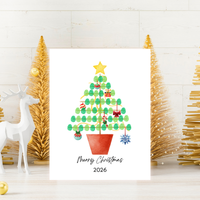 Christmas Fingerprint Tree Craft Printable | Christmas Tree Fingerprint Keepsake | Preschool Christmas Activity | Holiday Finger Painting Craft