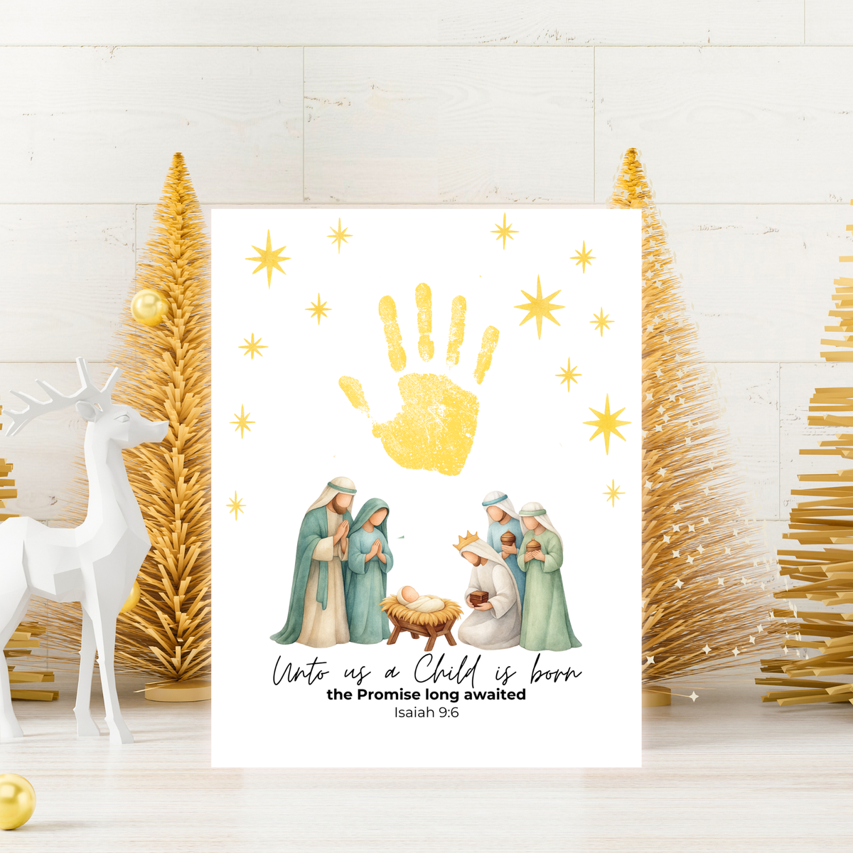 Three Wise Men Handprint Craft Printable | Christian Epiphany Activity | Isaiah 9:6 Bible Craft | Preschool Christmas Keepsake
