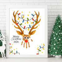 Merry Christmas Reindeer 2026 Handprint Craft Printable | Reindeer Keepsake | Christmas Handprint Activity | Preschool Christmas Craft | Kids Holiday Art