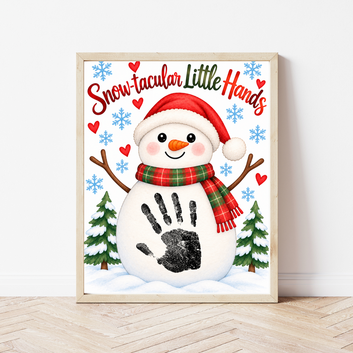 Snowman Handprint Craft | Snow-tacular Little Hands Christmas Printable for Kids