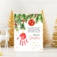 Christmas Ornament Handprint Craft Printable | Merry Christmas Keepsake | Preschool Christmas Handprint Activity | Holiday Classroom Craft