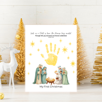 My First Christmas Handprint Craft Printable | Christian Nativity Keepsake | Baby's First Christmas | Sunday School Christmas Activity