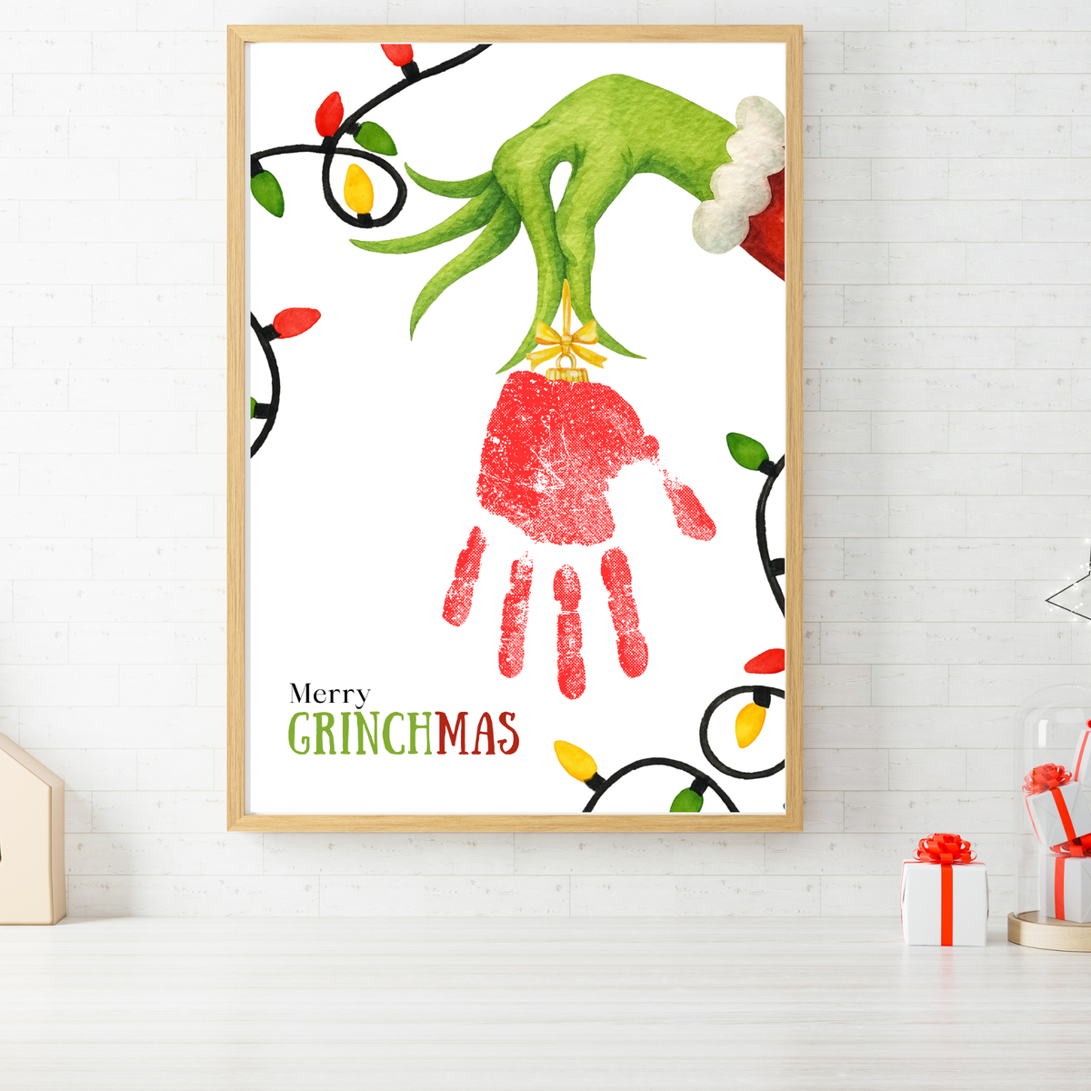 Grinchmas Handprint Ornament Craft Printable | Christmas Handprint Keepsake | Grinch Inspired Preschool Activity