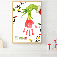 Grinchmas Handprint Ornament Craft Printable | Christmas Handprint Keepsake | Grinch Inspired Preschool Activity