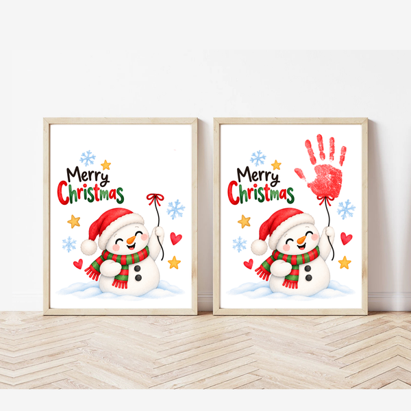 Christmas Snowman Handprint Craft for Kids | Merry Christmas Printable | Preschool Holiday Keepsake