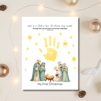 My First Christmas Handprint Craft Printable | Christian Nativity Keepsake | Baby's First Christmas | Sunday School Christmas Activity