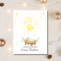 Baby Jesus Handprint Craft Printable | Christian Christmas Keepsake | Nativity Handprint Activity | Sunday School Christmas Craft