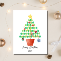 Christmas Fingerprint Tree Craft Printable | Christmas Tree Fingerprint Keepsake | Preschool Christmas Activity | Holiday Finger Painting Craft