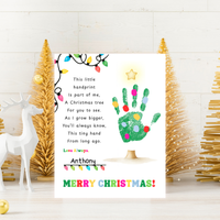 Christmas Tree Poem Handprint Craft Printable | Christmas Lights Handprint Keepsake | Preschool Christmas Activity | Kids Holiday Craft