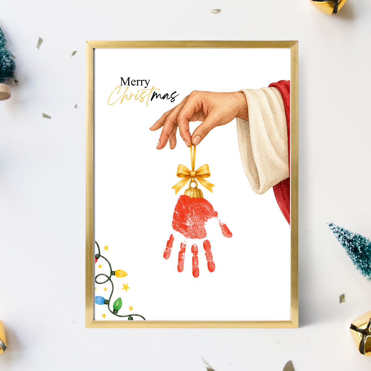 Jesus Christmas Handprint Craft for Kids | Christian Merry Christmas Keepsake | Faith-Based Preschool Activity