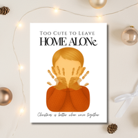 Too Cute to Leave Home Alone Handprint Craft | Christmas Movie Inspired Printable | Preschool Holiday Keepsake | Funny Christmas Handprint Activity