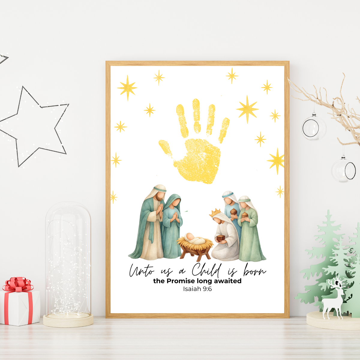 Three Wise Men Handprint Craft Printable | Christian Epiphany Activity | Isaiah 9:6 Bible Craft | Preschool Christmas Keepsake