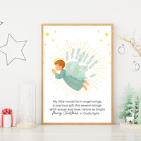 Christian Angel Handprint Craft | Christmas Angel Wings Printable | Preschool Christmas Keepsake | Sunday School Nativity Activity